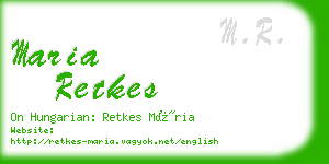 maria retkes business card